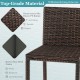 Close-up of a chair from the 3 Pieces Outdoor Wicker Bar Set, featuring durable hand-woven mix brown PE rattan.